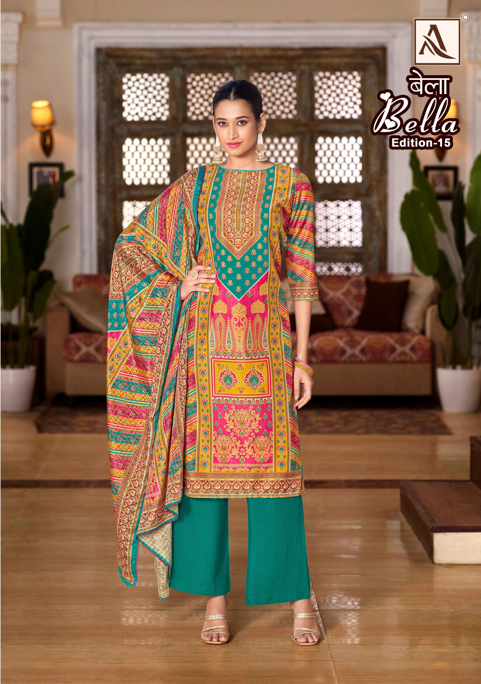 Bella 15 By Alok Suit Maslin Printed Dress Material Suppliers In Mumbai